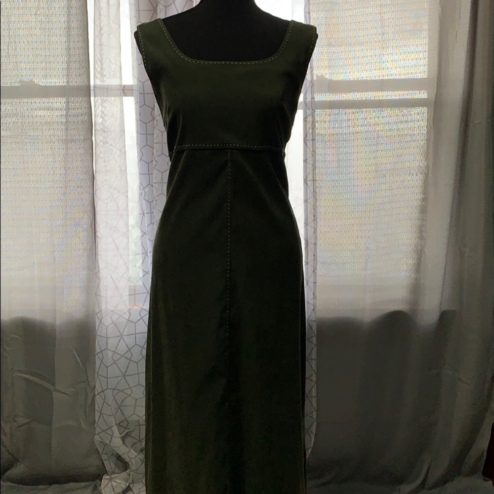 Green Suede-like maxi dress